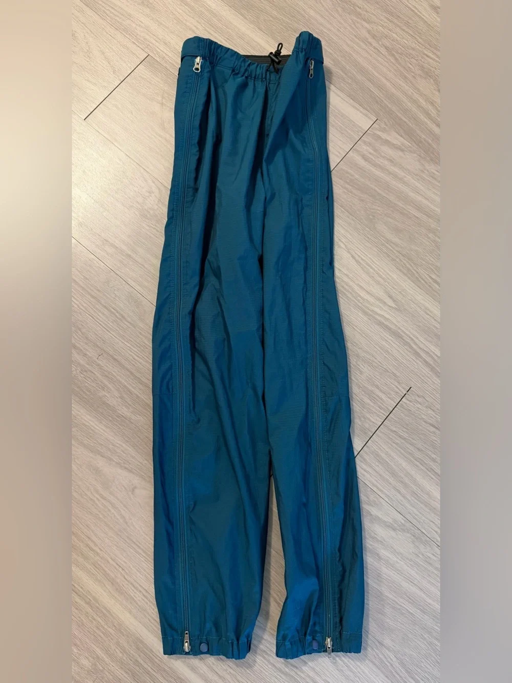 Patagonia Vintage, Full Zip, Rain Windbreaker Pants, Outdoor Shell Blue | W S